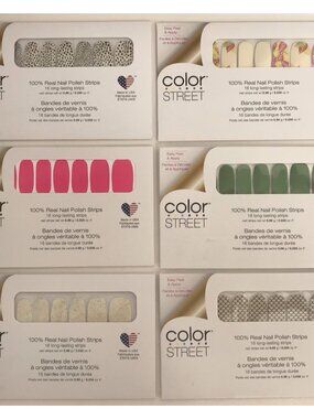 Color Street Lot Of 6 Packs 100% Nail Polish Strips (E)